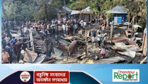 ফরিদগঞ্জে ভয়াবহ অগ্নিকাণ্ডে ২০টি বসতঘর পুড়ে ছাই