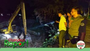শাহরাস্তিতে অবৈধ মাটি উত্তোলনে অভিযান, ভেকুর ব্যাটারি জব্দ