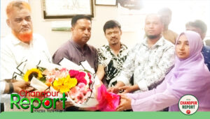 হাজীগঞ্জের রান্ধুনীমুড়া উবির নবগঠিত এডহক কমিটির পরিচিতি প্রথম সভা ও ফুলেল সংবর্ধনা